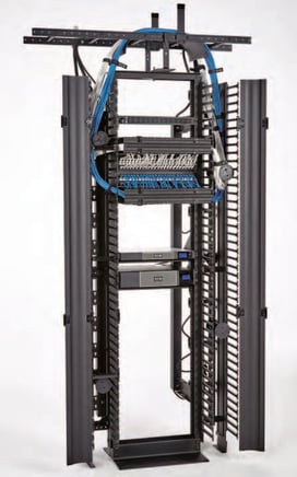 Vertical Cable Channels  Dense Network Cable Management